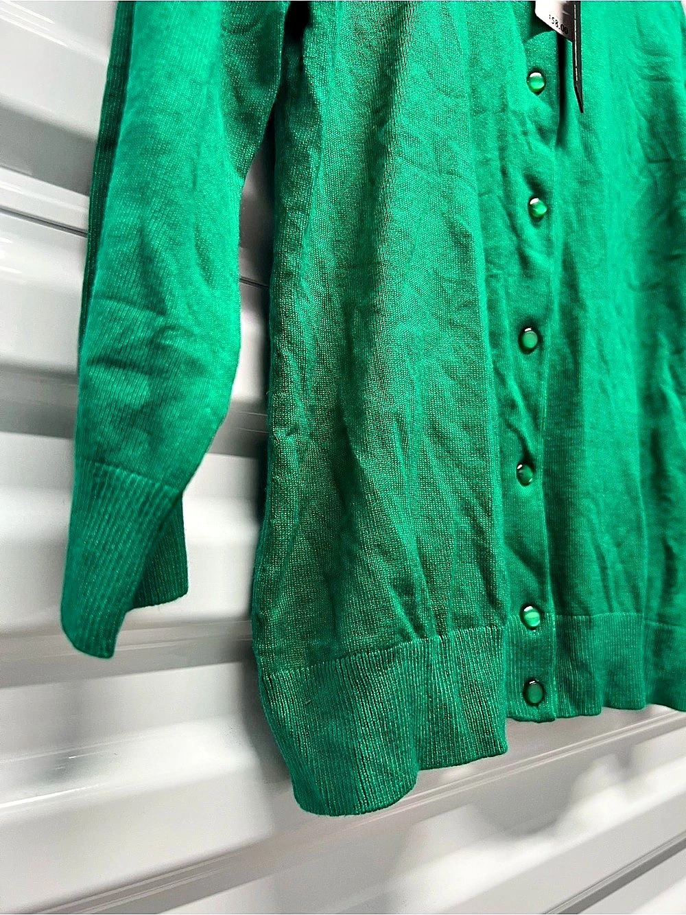 Cable & Gauge Caterpillar Green Cardigan Size Medium NWT - Picture 6 of 7